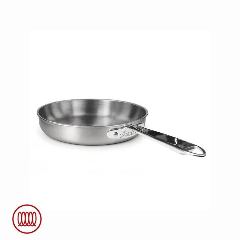 Alu-Inox 3-ply Padella Bassa Induzione Con Manico Tubolare In AluInox
