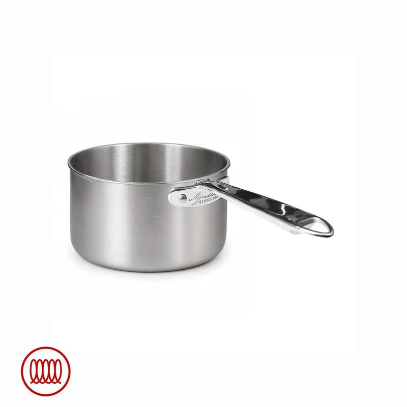 Alu-Inox 3-ply Casseruola Alta Induzione Con Manico Tubolare In AluInox