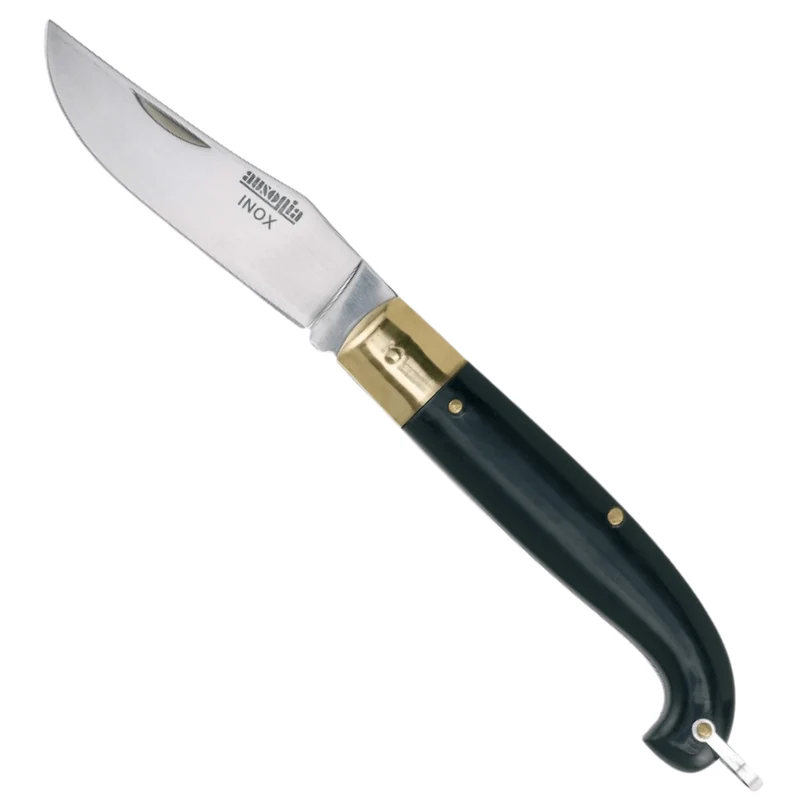Coltello Tascabile Zuavo Ausonia | Lama In Acciaio Inox | Manico In Finto Corno | Cm 18