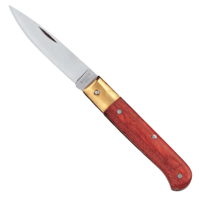 Coltello Da Tasca Ausonia 'Calabrese' | Lama Acciaio Inox | Manico Legno Naturale | Multi Misura