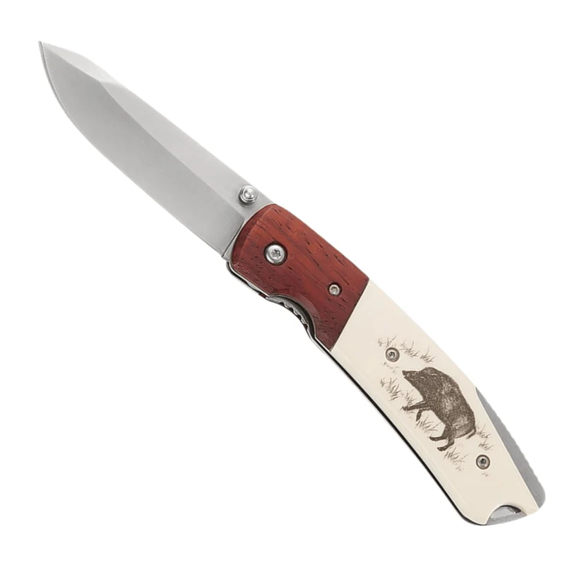 Coltello Da Tasca Ausonia 'Bray' | Lama Inox Speciale | Manico Plastica E Legno Ergonomico Solido