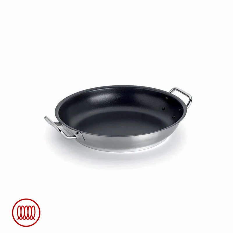 Acciaio Inox Platinum Tegame Basso Induzione Antiaderente Con Due Maniglie