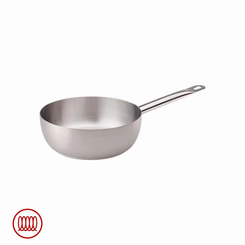 Acciaio Inox Padella Alta Conica Induzione Con Manico Tubolare