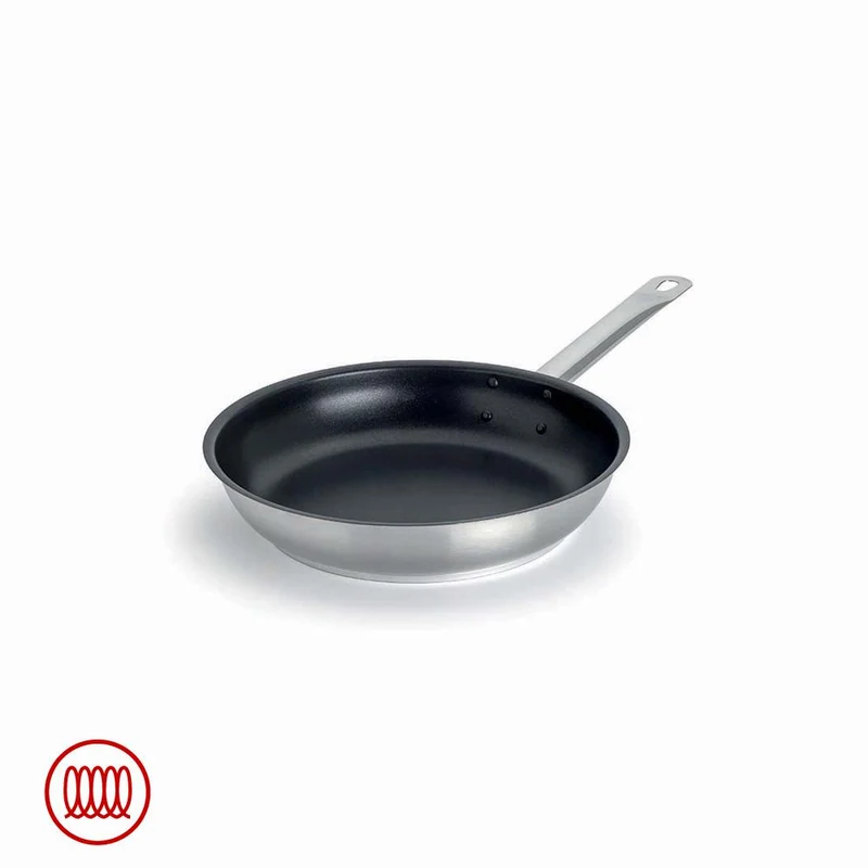 Acciaio Inox Platinum Padella Bassa Induzione Antiaderente Con Manico