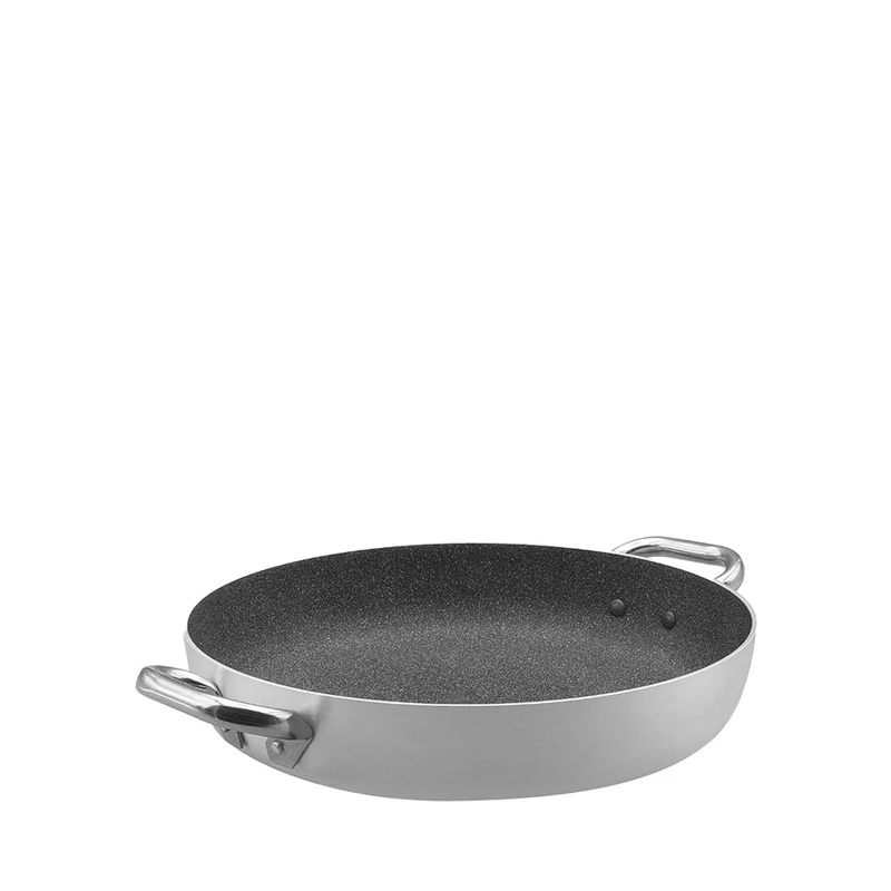 SharkSkin Tegame Basso In Alluminio Antiaderente Con 2 Maniglie Acciaio Inox