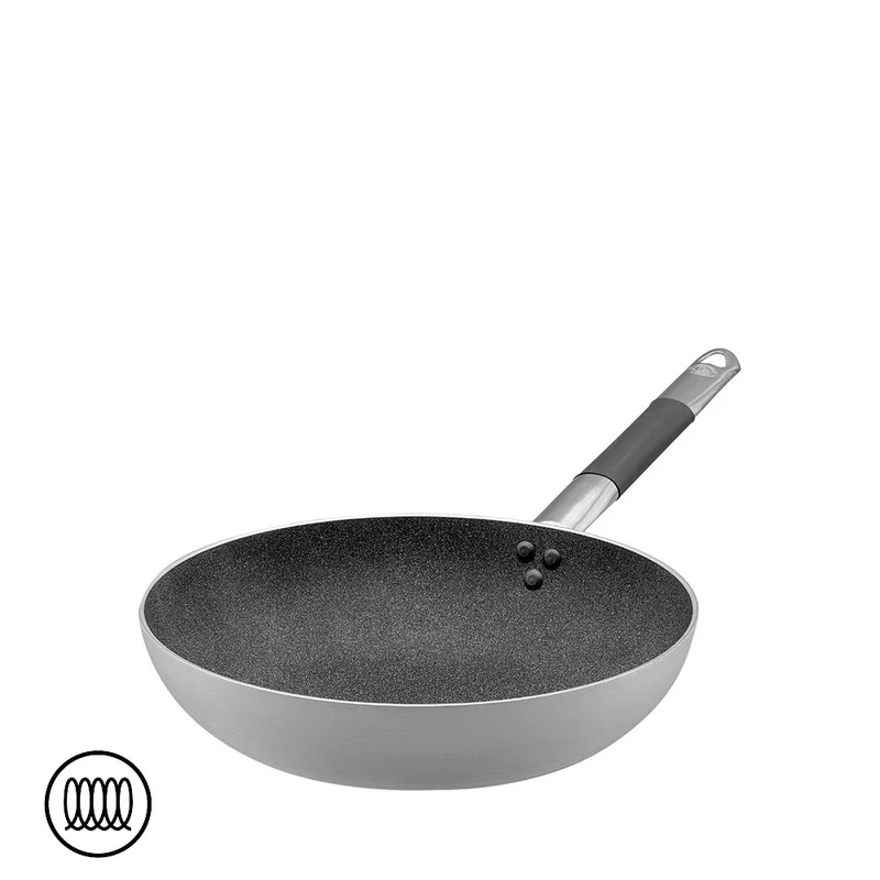 SharkSkin Padella Alta Svasata In Alluminio Antiaderente Induzione Con Manico In Acciaio Inox Cool