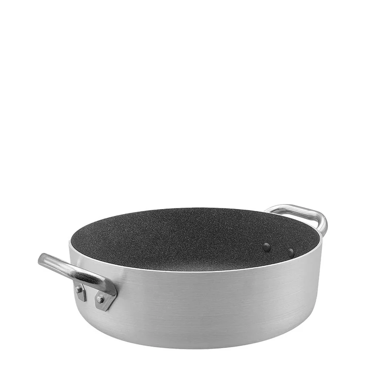 SharkSkin Casseruola Bassa In Alluminio Antiaderente Con 2 Maniglie Acciaio Inox