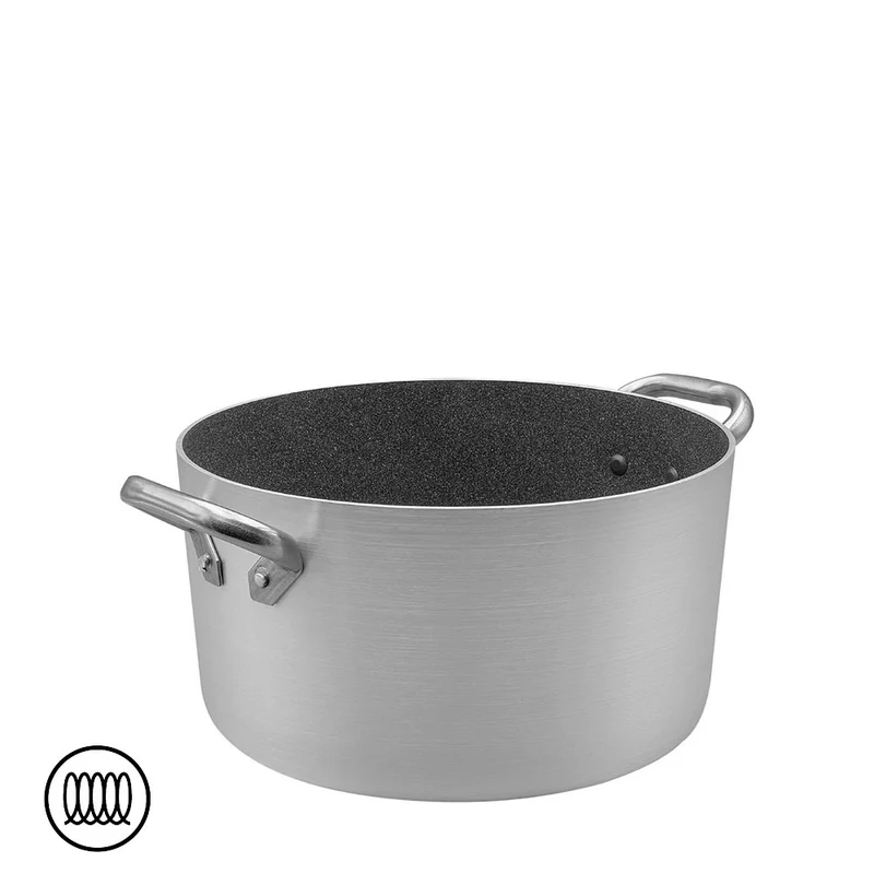 SharkSkin Casseruola Alta In Alluminio Antiaderente Induzione Con 2 Maniglie Acciaio Inox