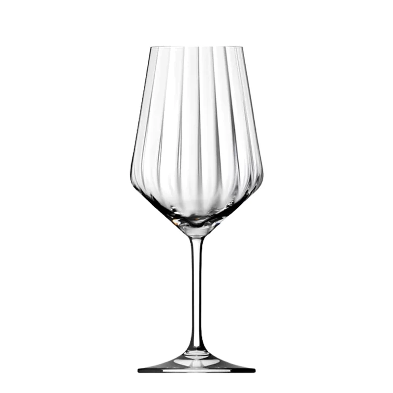 53 cl - Harmony Lines Calice Vino Rosso Effetto Rilievo Vetro Set 6 Pz