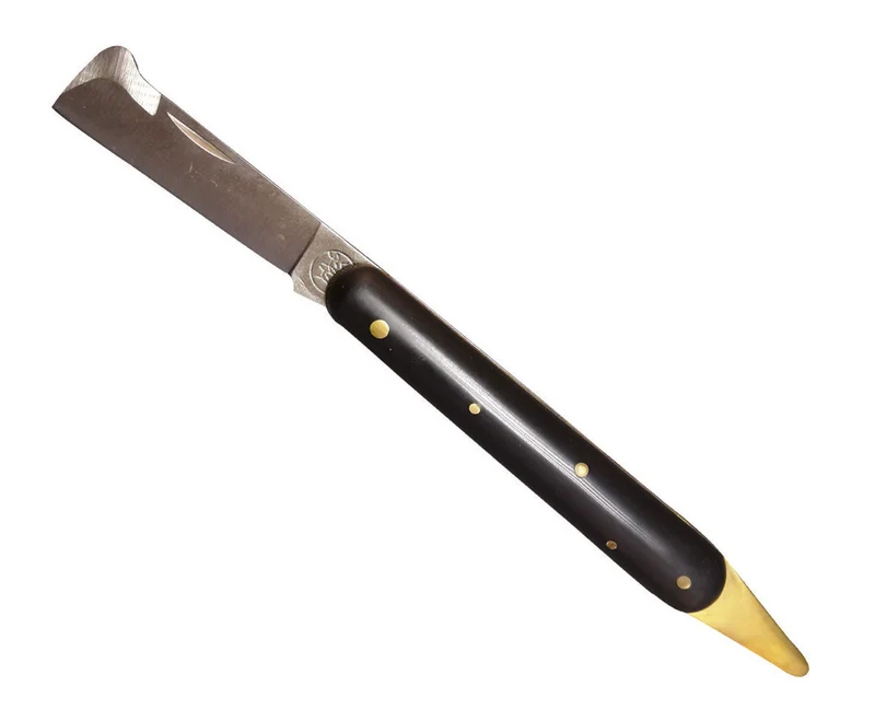Coltello Da Innesto Due Buoi 202 P Con Salvagemma | Lama Inox Prof. | Manico Finto Corno Ergonomico.