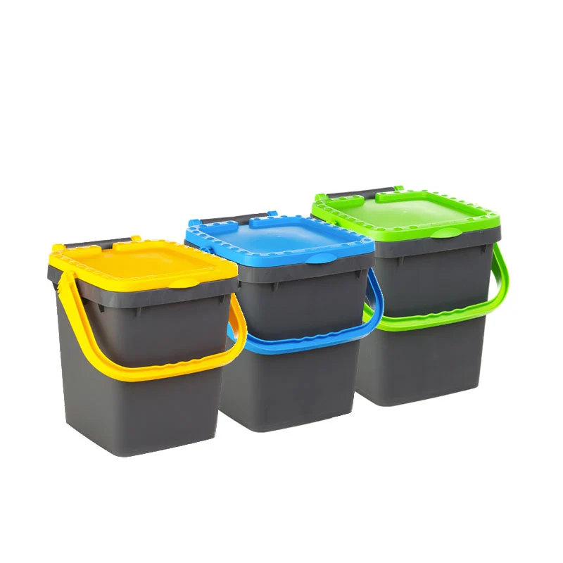 Ecoplus Pattumiera Rettangolare In Plastica - Set 3 Pz