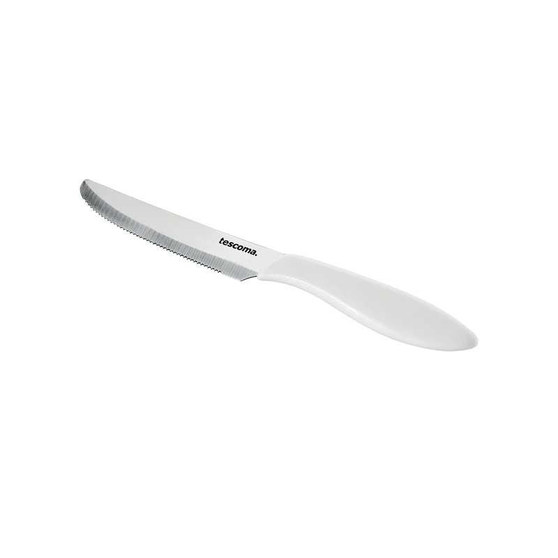 6 Coltelli Bianchi Da Tavola 12cm