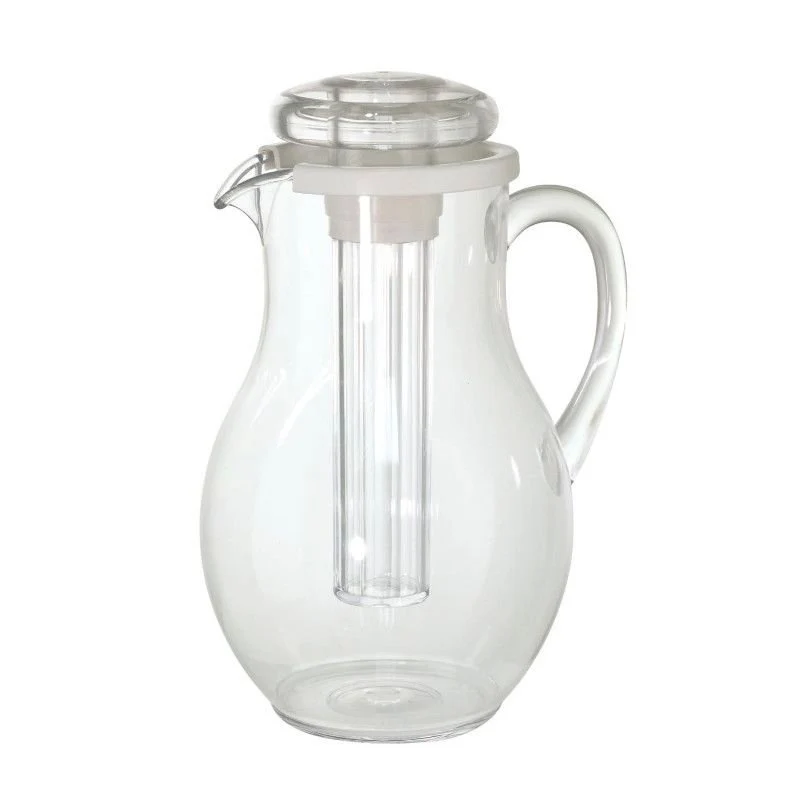 3 Lt - Crystal Gemma Caraffa In MS Con Tappo E Rinfrescatore In Policarbonato