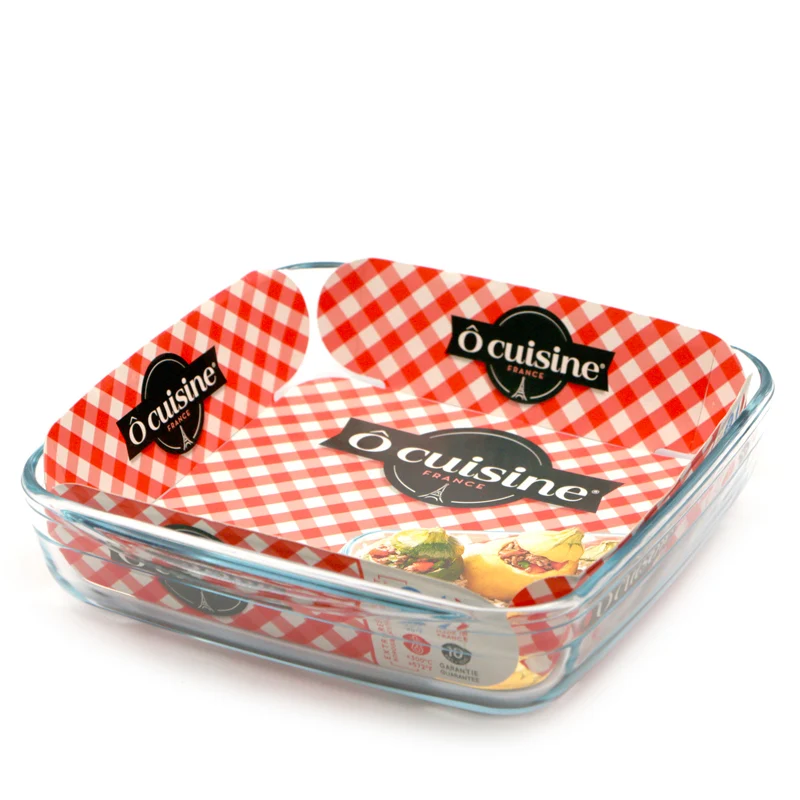 25x22 cm - Teglia Quadrata In Vetro Borosilicato
