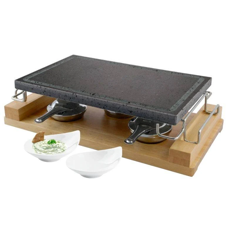 24x45 cm Convivio Maxi Pietra Lavica Rettangolare Con Supporto