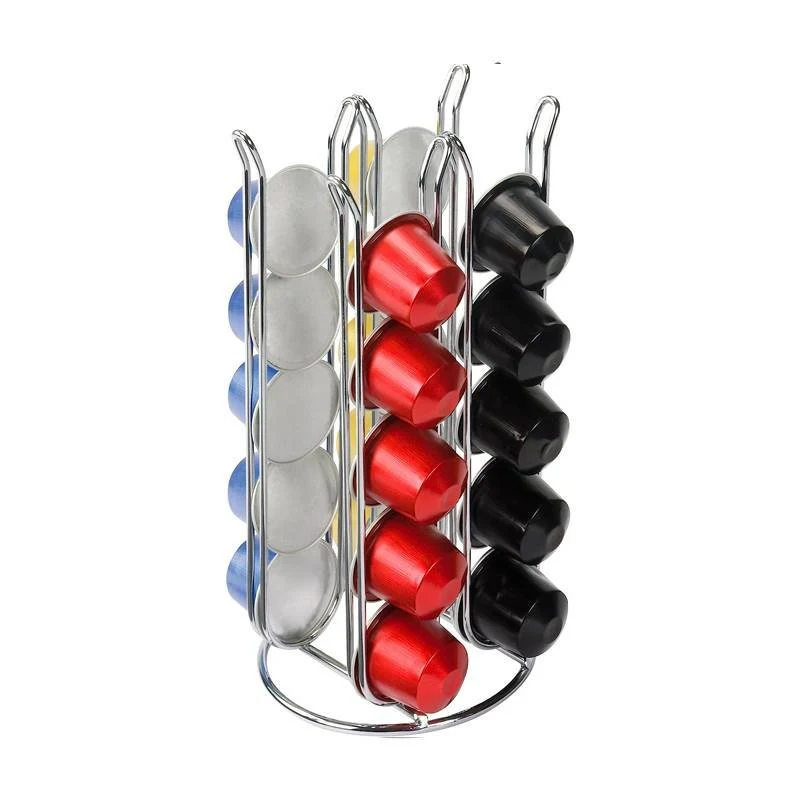 20 Cps - Porta Capsule Per Astucci Nespresso In Acciaio Inox