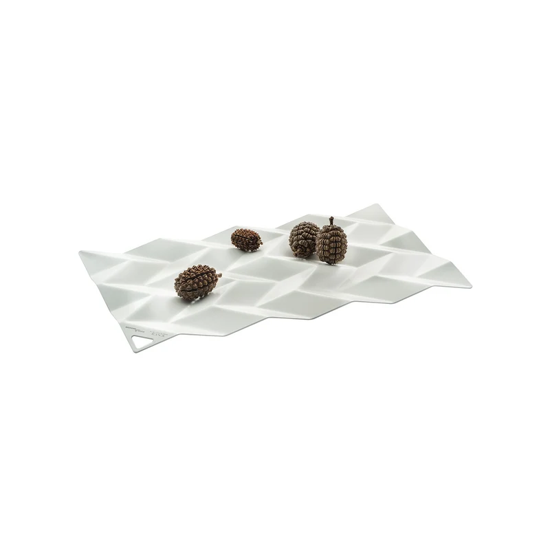 Centrotavola In Acciaio Inox Bianco 38x23,5cm