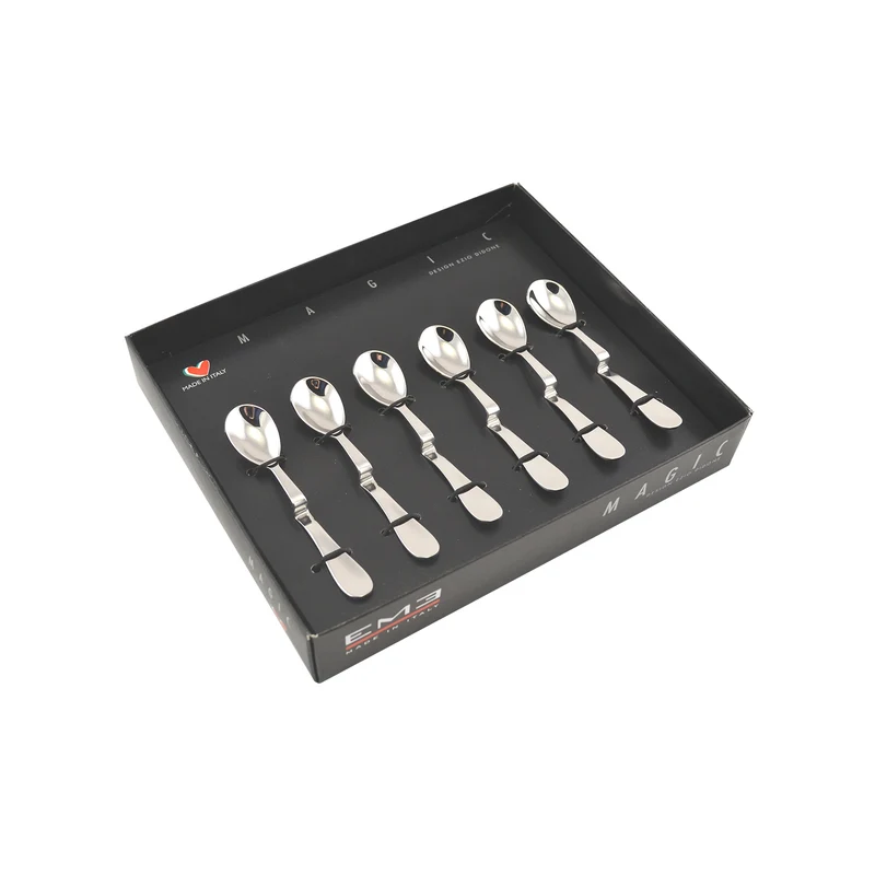 Set 6 Cucchiaini In Acciaio Per Espresso Magic