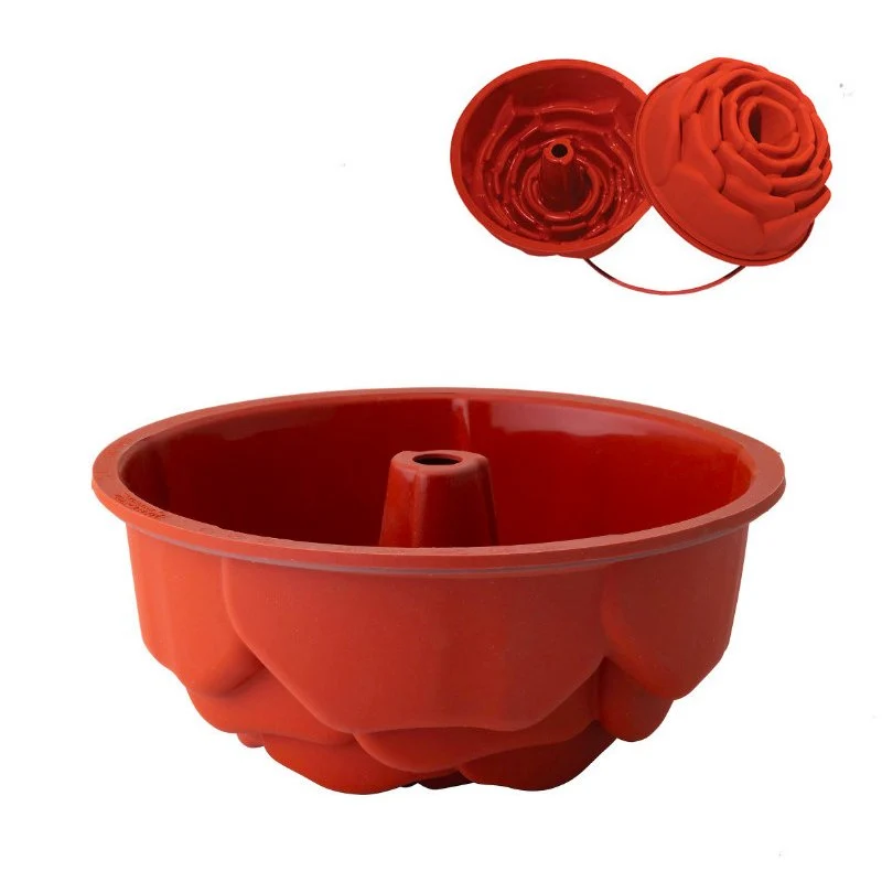 22 cm Rosa 145 Stampo Rosa Con Anello In Silicone