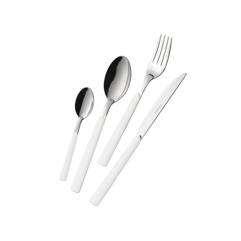 Set 24 Posate In Acciaio Fast Bianco
