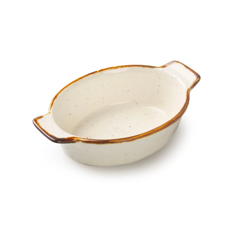 13 cm - Just Colour Mini Casseruola Ovale In Porcellana - Set 6 Pz