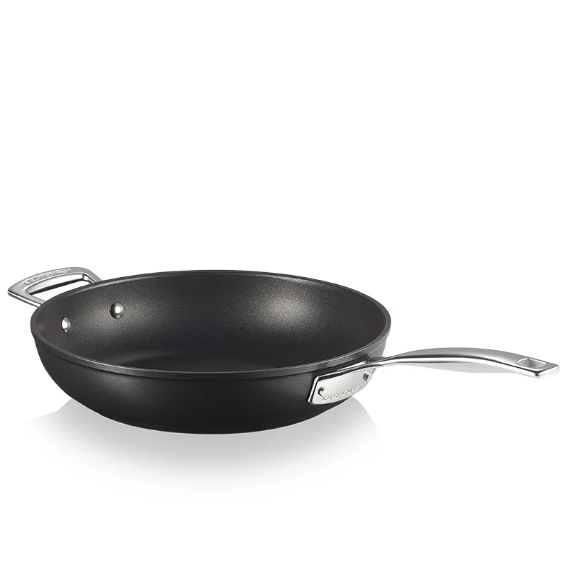 26 cm - Padella Alta In Alluminio Antiaderente Con Manico e Maniglia