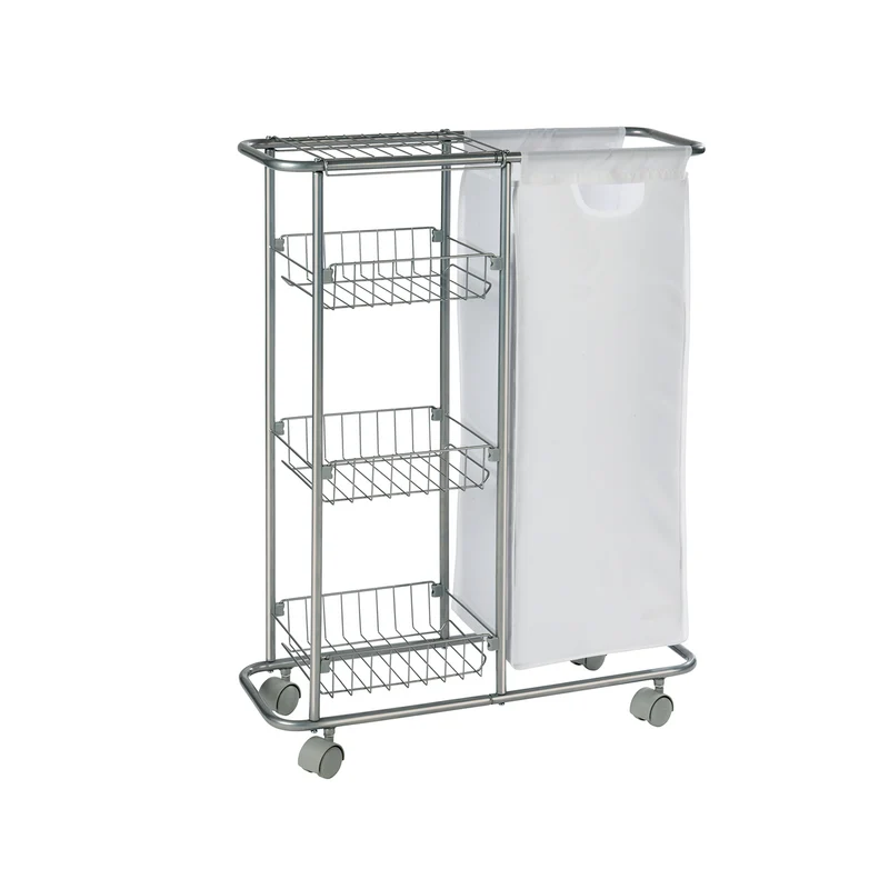Carrello Da Cucina Slim A 3 Ripiani Con Sacca