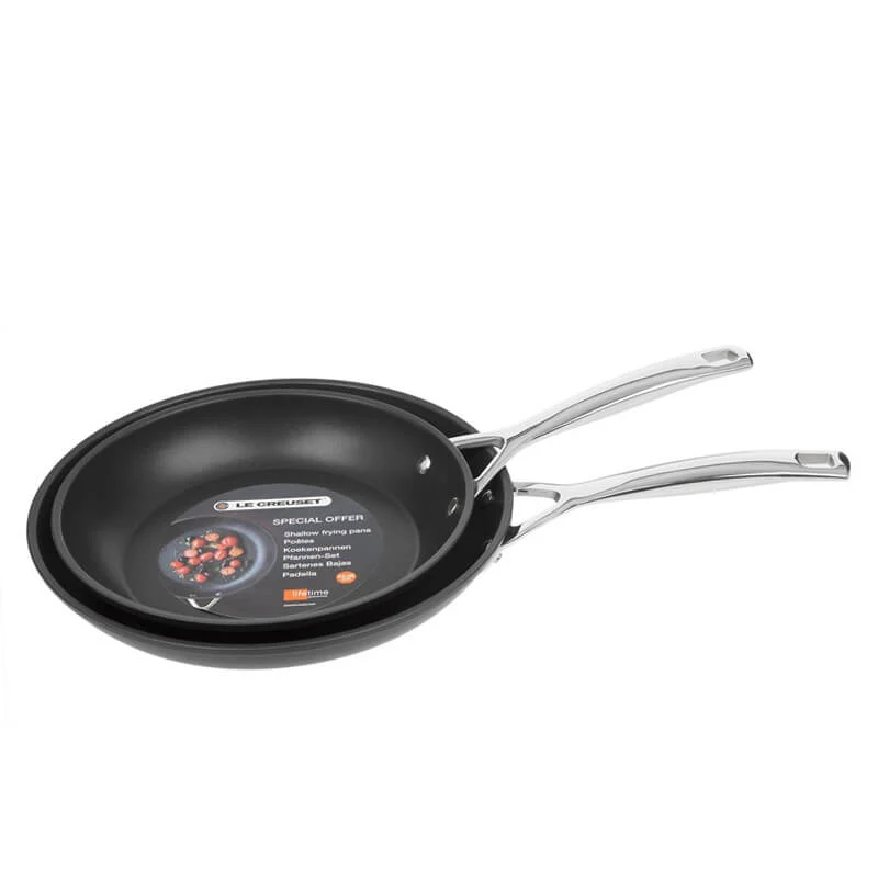 24-28 cm - Les Forgées Set Padelle Antiaderenti In Alluminio - Set 2 Pz
