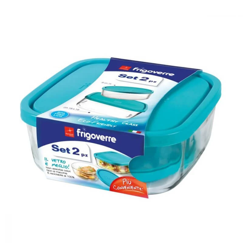 Frigoverre Classic Contenitore Per Alimenti Grande In Vetro Temperato - Set 2 Pz