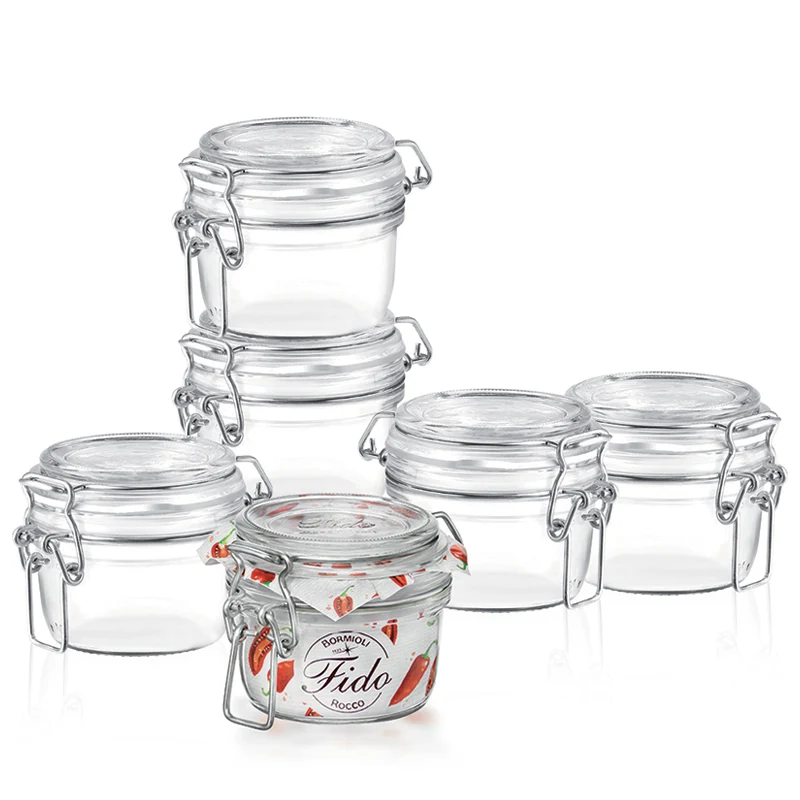 12.5 cl - Fido Vasetto Ermetico Cilindrico In Vetro - Set 6 Pz