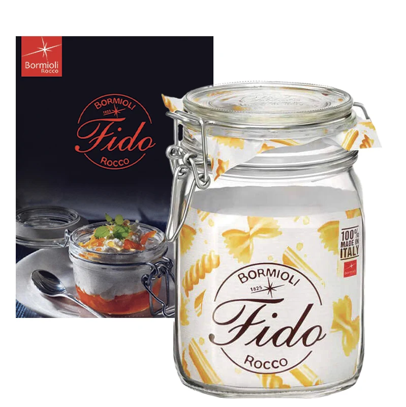 100 cl - Fido Vasetto Ermetico In Vetro Con Ricettario Fido - Set 6 Pz