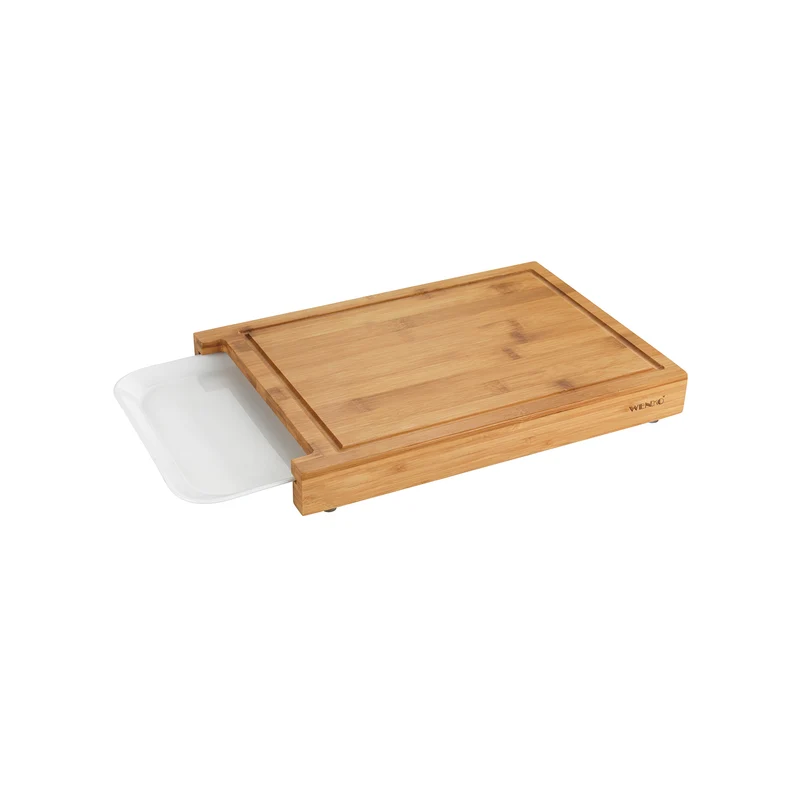 Set Tagliere In Bambù Con Vaschetta