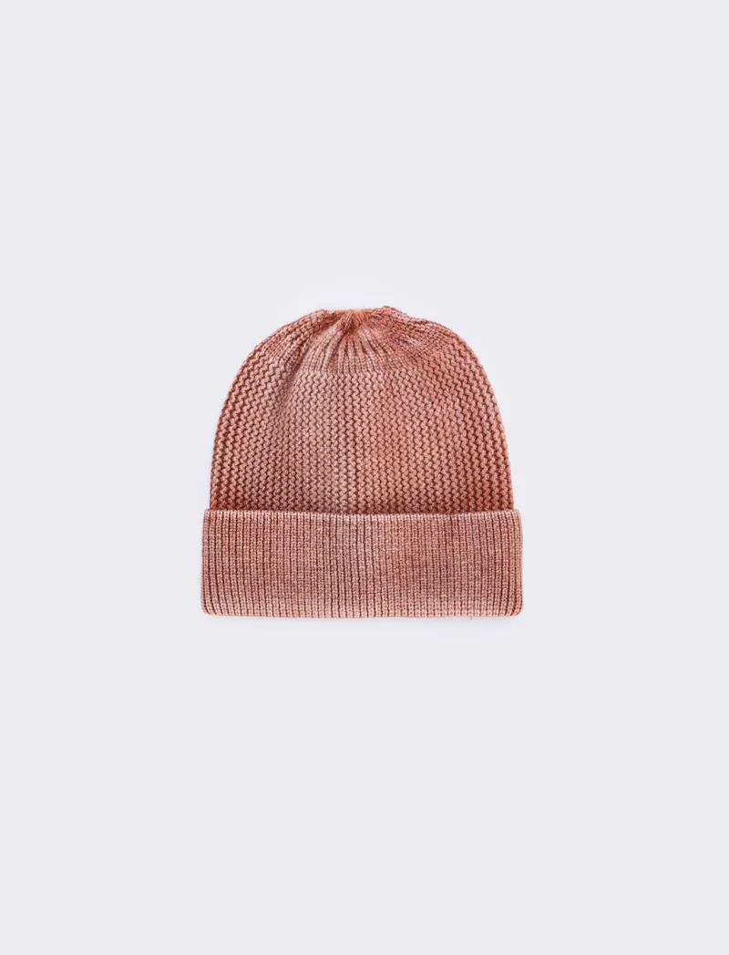 Cappello bambino con risvolto delavè - Arancio