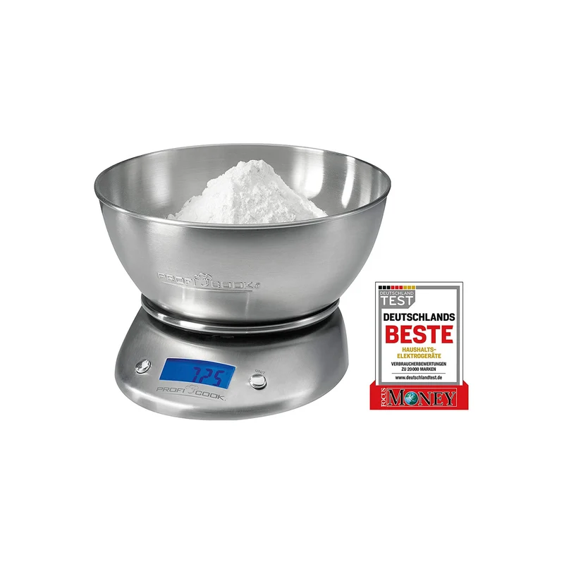 Bilancia Digitale con Ciotola in Acciaio Inox 5 kg