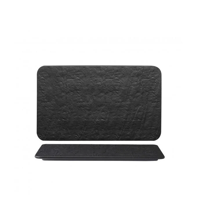 25x15 cm - Erosion PIatto Vassoio Rettangolare In Porcellana - Set 6 Pz