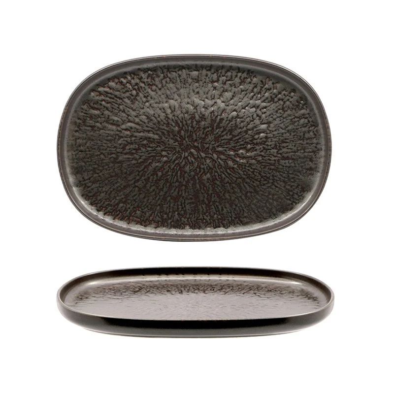 33 cm - Taal PIatto Vassoio Ovale In Stoneware - Set 4 Pz