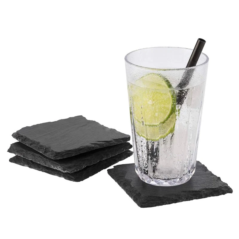 10x10 cm - Sottobicchieri In Ardesia - Set 4 Pz