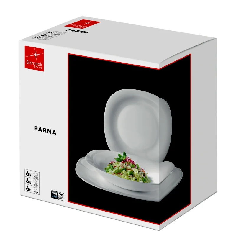 Parma Servizio Piatti In Vetro Opale - Set 18 Pz
