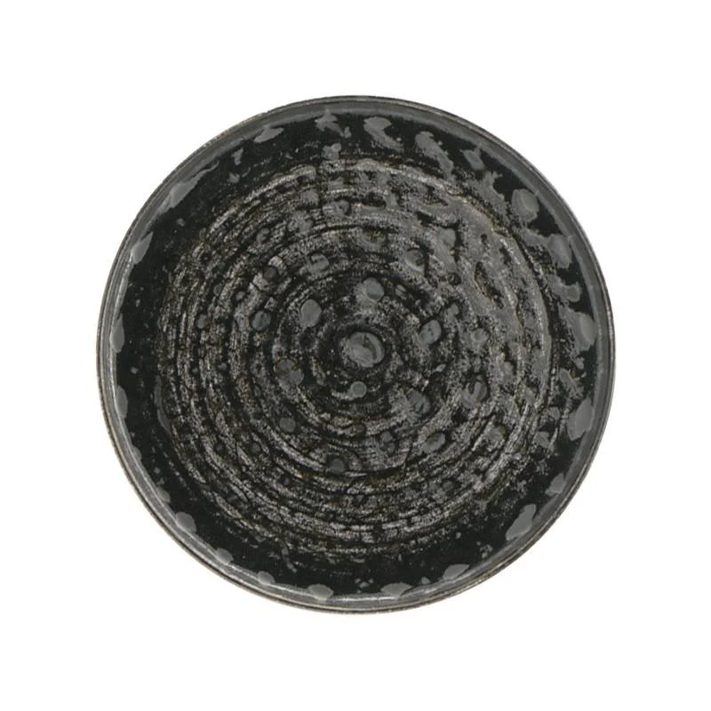 28 cm - Matheria Black Piatto Piano In Porcellana