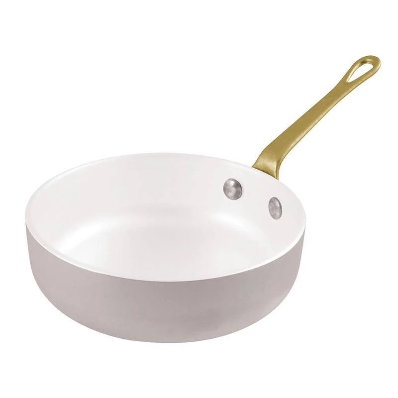 12 cm - Miniature Mini Padella In Alluminio Con Manico In Ottone
