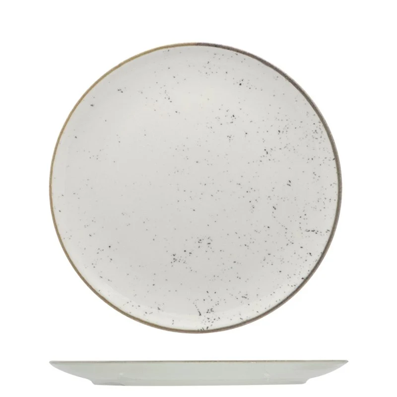 21 cm - Stains Piatto Frutta Dessert In Porcellana - Set 12 Pz