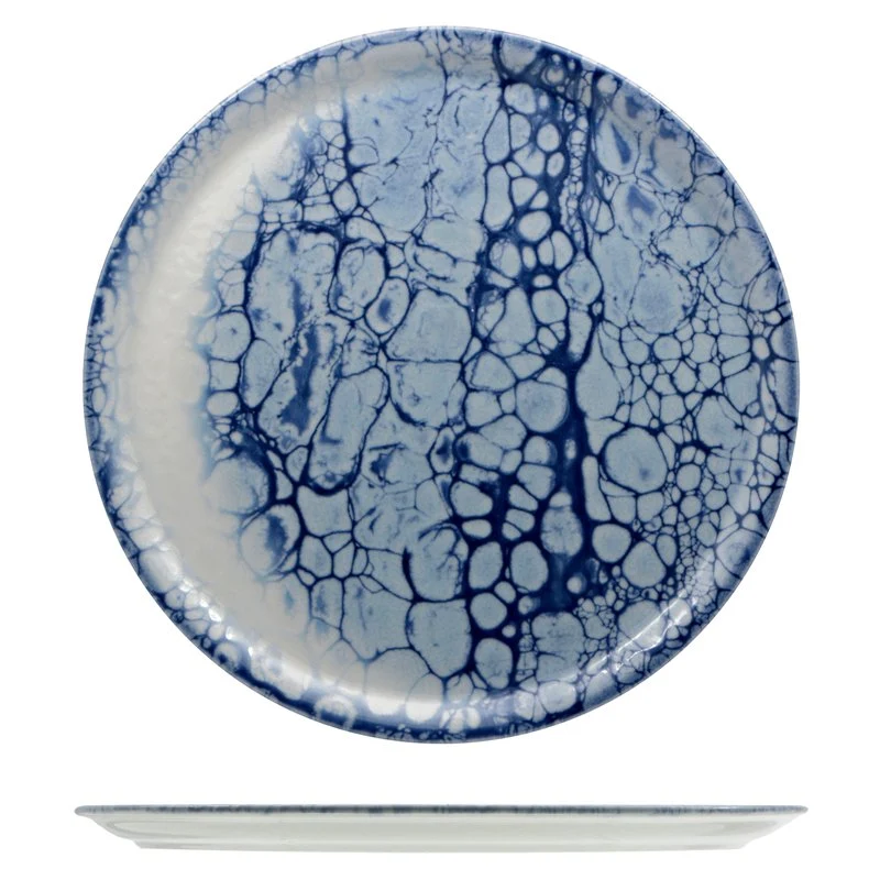 33 cm - Bubble Piatto Pizza In Porcellana - Set 6 Pz