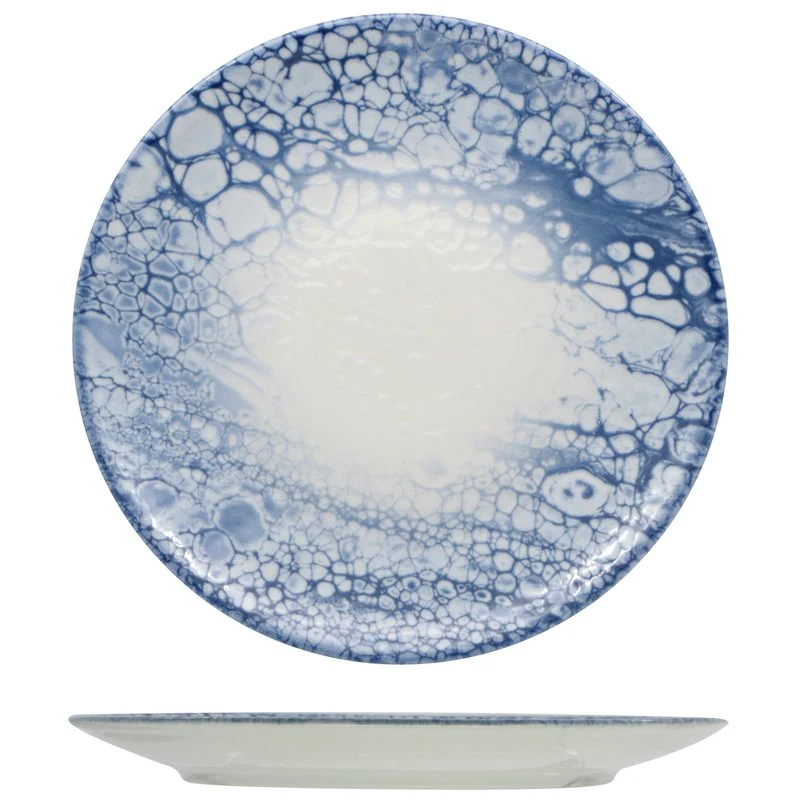 28 cm - Bubble Piatto Piano In Porcellana - Set 6 Pz
