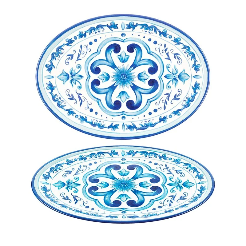 50x36 cm - Blues Vassoio In Melamina - Set 2 Pz
