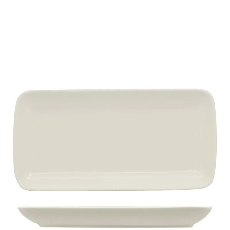 28x14 cm - Buffet Piatto Vassoio Rettangolare In Porcellana - Set 6 Pz