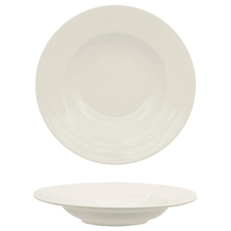 30 cm - Eclipse Piatto Pasta In Porcellana - Set 6 Pz