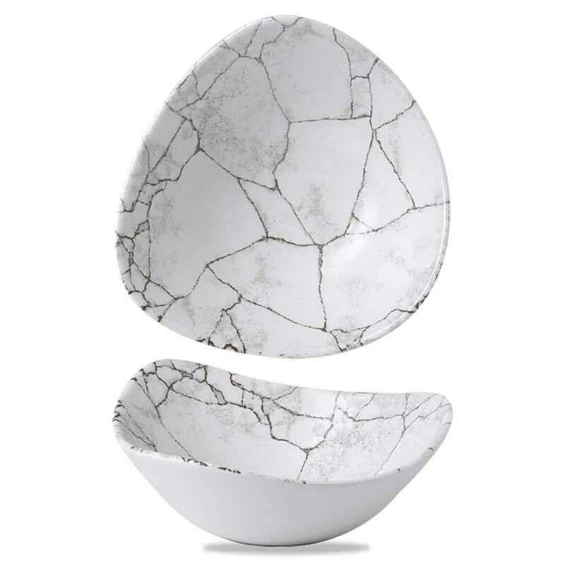 18.5x18.5 cm - Studio Prints Kintsugi Coppetta Triangolare In Porcellana Vetrificata