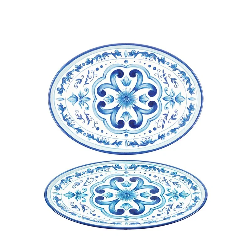 35x25.5 cm - Blues Vassoio In Melamina - Set 2 Pz