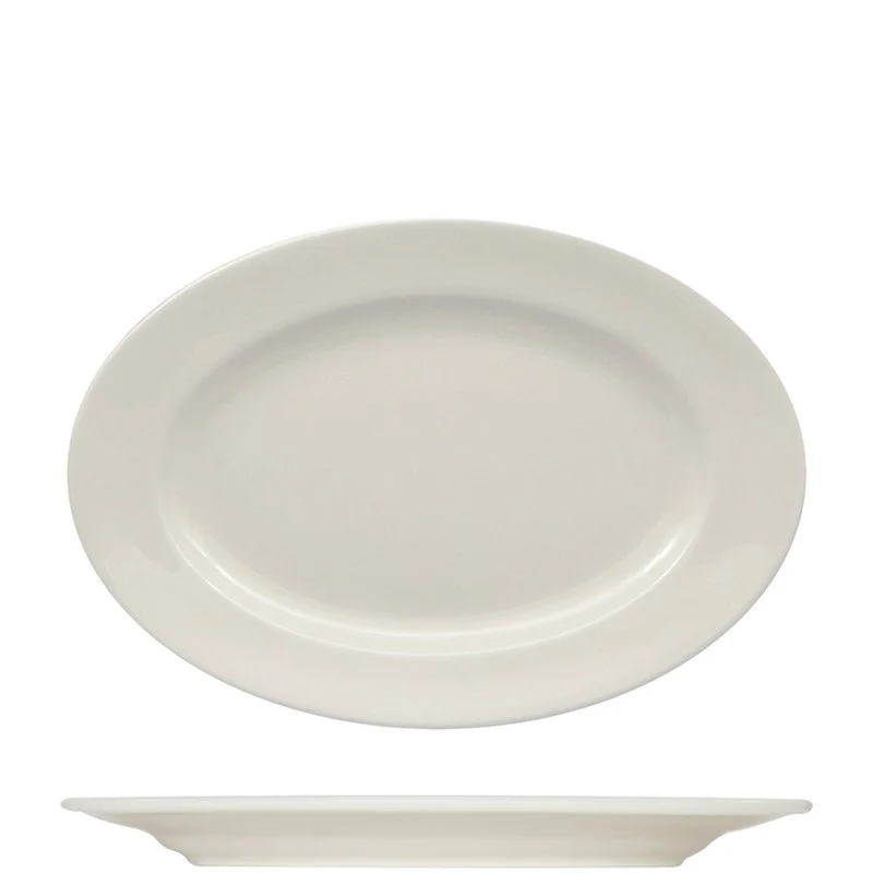 32x22 cm - Prime Piatto Vassoio Ovale In Porcellana - Set 6 Pz