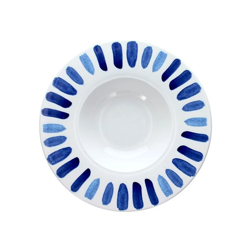28 cm - Panarea Piatto Pasta In Porcellana - Set 6 Pz